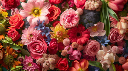 Product beautifully presented with an array of vivid spring flowers, the vibrant hues creating a contrast that draws the eye and accentuates the product's features