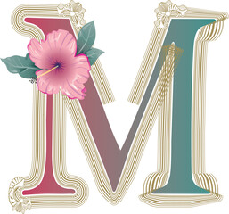 floral font letter 