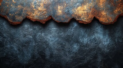   A rusted metal backdrop, edged with rust on all sides