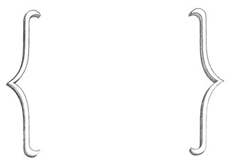 Hand drawn mind map chart. Curved brackets, brace