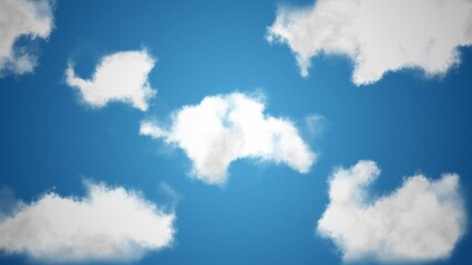 White Clouds Blue Sky Background - obrazy, fototapety, plakaty