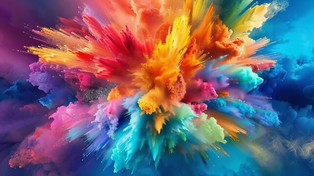 A vibrant explosion of colors on a digital canvas