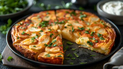 The Art of the Omelette: Spanish Tortilla - Perfection in Every Slice - obrazy, fototapety, plakaty
