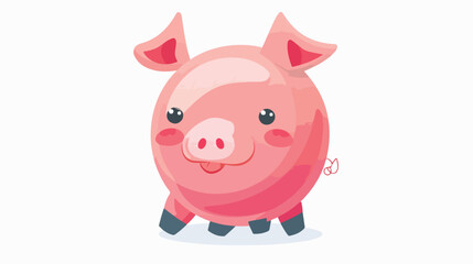 Vector pig sphere flat vector isolated on white background