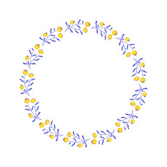 Vector hand drawn spring floral frame