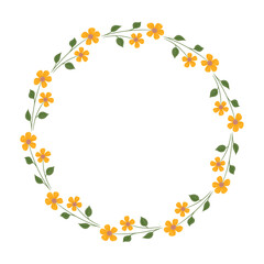 Vector hand drawn spring floral frame