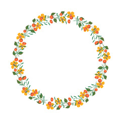 Vector hand drawn spring floral frame