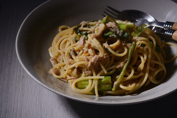 ほうれん草とツナのスパゲティー