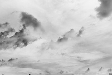Clouds, Cloud Backgrounds, Clouds set isolated on black background. White cloudiness, mist or smog background.