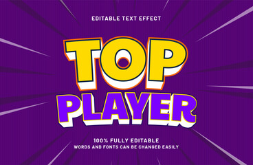 top player 3d editable text effect