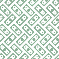 Seamless pattern with money banknotes or dollar bills