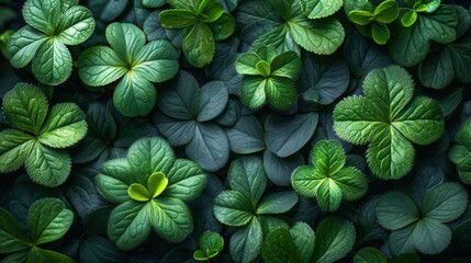   A group of green plants with upper and lower leaves, both green - obrazy, fototapety, plakaty