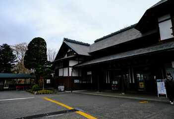 Naklejka premium Sendai, Japan - In front the ticket sale point for entrance Kegon Fall.