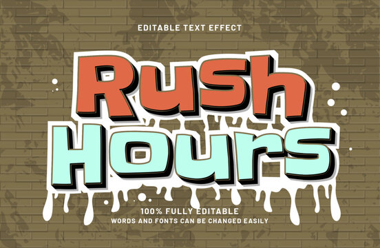 rush hours editable text effect