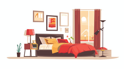 Bed room flat Vector illustration flat vector isolated