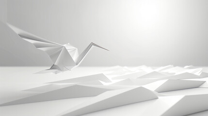 white_paper_crane_3D_white_background