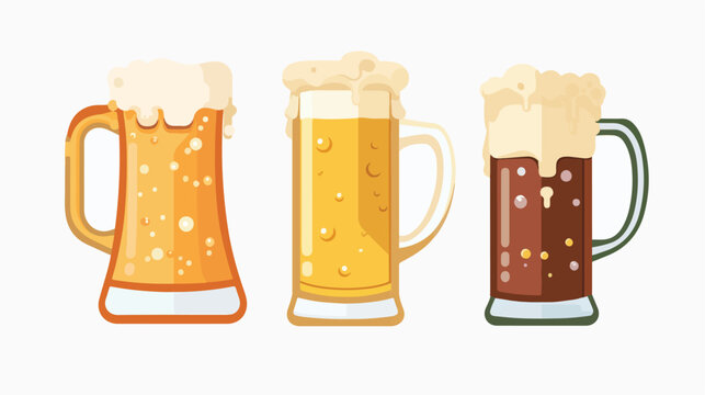 Beer jar icon image flat vector isolated on white background