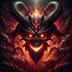 Evil demon in hell - obrazy, fototapety, plakaty