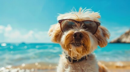 Chill Vibes Only: Sunglass-Sporting Lab Enjoys Pool Day Sunshine - Generative AI