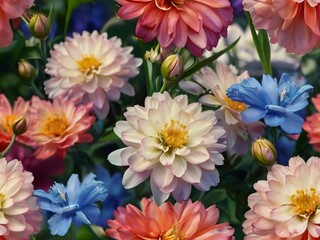 Fototapeta premium Flower garden close-up. 
