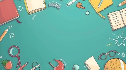 Back to School Invitation Template with Hand-Drawn Elements