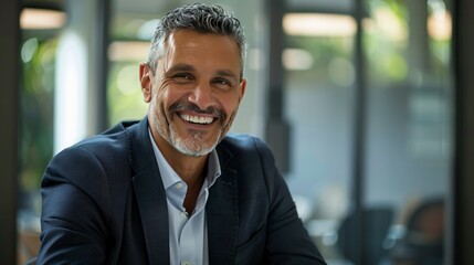 Smiling business executives in a meeting