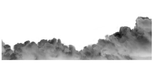 Clouds, Cloud Backgrounds, Clouds set isolated on black background. White cloudiness, mist or smog background.