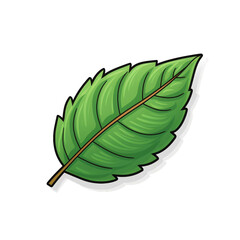 Vector sticker of a leaf, symbolizing nature and growth on a transparent background
