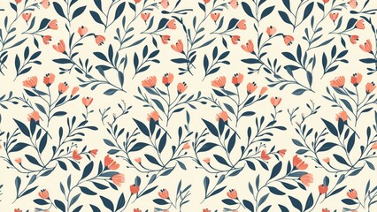 Colorful floral seamless pattern with poppies - obrazy, fototapety, plakaty