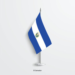 El Salvador table flag icon isolated on light grey background.