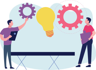 The boys are talking about ideas.