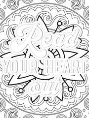 Obraz premium Keychain Quotes Flower Coloring Page Beautiful black and white illustration for adult coloring book
