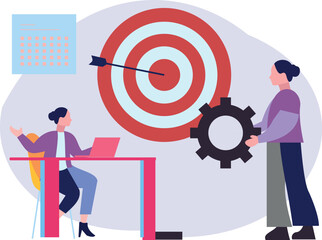 The girls are setting targets.