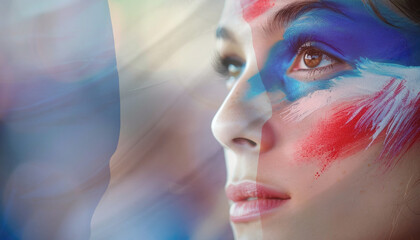 The collage could show a variety of images related to the 2024 Paris Olympics, such as athletes competing in different sports, the Olympic rings, the Eiffel Tower, and the French flag.