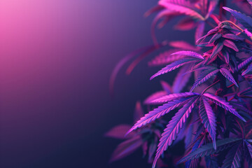 Colorful cannabis leaf slide background. Created with Generative AI technology.