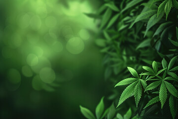 Fototapeta na wymiar cannabis leaf slide background. Created with Generative AI technology.