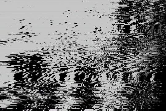 Abstract futuristic cyberpunk displacement map for 3d rendering. Random distorted black white broken glitch screen background. Milleniwave datamosh, digital as manual, lo-fi retro video noise overlay