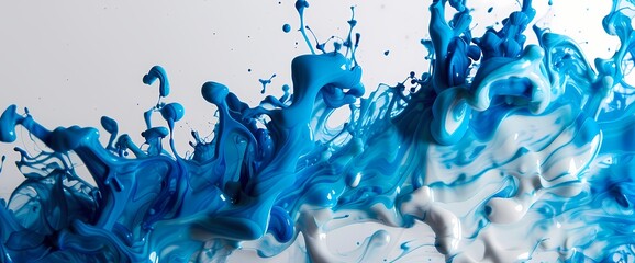 Captivating ink droplets cascading in a hypnotic pattern, creating a mesmerizing liquid blue effect.