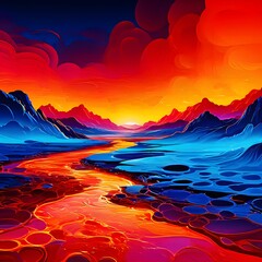 psychedelic thermal vision landscape