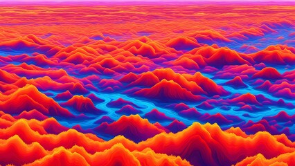 psychedelic thermal vision landscape