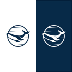 humpback whale logo hipster vintage retro icon vector illustration. this logo suitable for companies engaged in fishing, whale protection