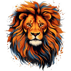  illustration of a lion’s head. The artwork is characterized by dynamic brush strokes and a rich palette of colors that breathe life and energy into the majestic creature