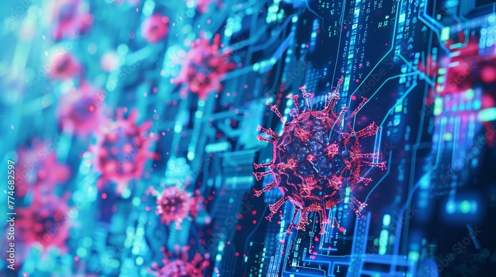 Poster advanced ai-powered cybersecurity against digital threats