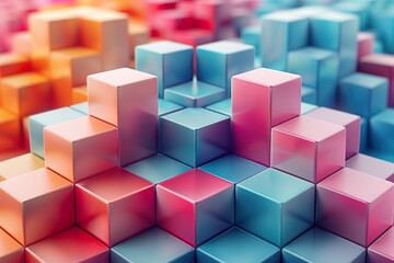 Abstract background design, minimalist geometric composition with cubes