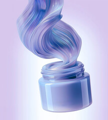 Swirling cream! Blue & purple in a jar.