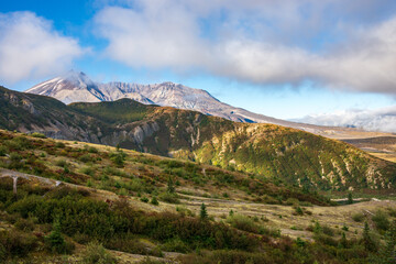 Cloudy Ethereal Peaks of Mount Saint Helens in Washington State