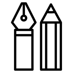 Fountain pen and pencil  Icons