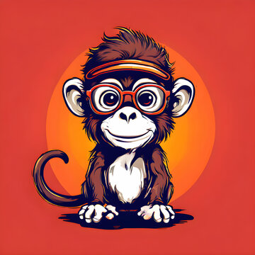 Funky monkey cartoon