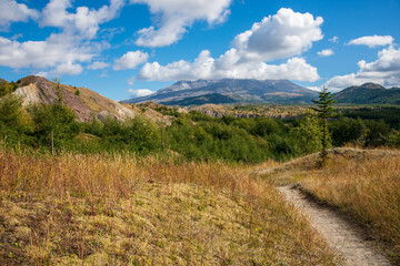 Boundary Trail on a Hazy Day at Mount St. Helens, Stratovolcano in Skamania County, Washington State