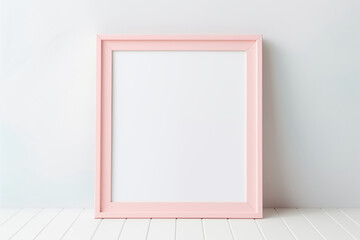 Pink frame with empty copy space in light pink interior